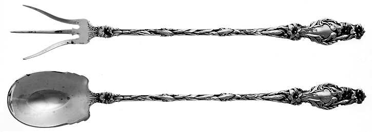 Lily (Sterling, 1902, Lion-Pat.1902) 2 Pc Large Lettuce Serving Set