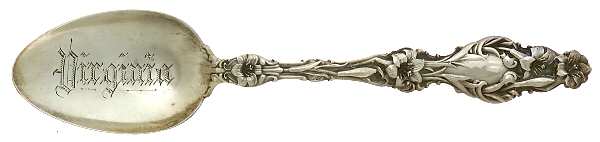 Lily (Sterling, 1902, Lion-Pat.1902) Souvenir Spoon (Five O'Clock)