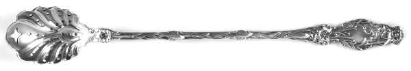 Lily (Sterling, 1902, Lion-Pat.1902) Pierced Bowl Long Handle Olive Spoon