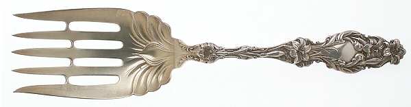 Lily (Sterling, 1902, Lion-Pat.1902) Large Solid Fish Serving Fork