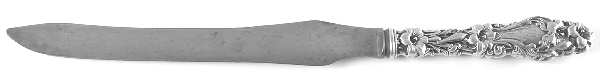 Lily (Sterling, 1902, Lion-Pat.1902) Large Thick Handle Carving Knife,Stnl Blade