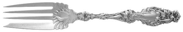 Lily (Sterling, 1902, Lion-Pat.1902) Small Solid Cold Meat Serving Fork