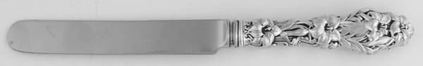 Lily (Sterling, 1902, Lion-Pat.1902) Thin Hollow Handle Bolster Blunt Knife