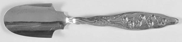Lily of The Valley (Sterling, 1885, No Monograms) Solid Cheese Scoop