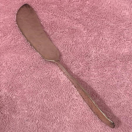 Lily of The Valley (Sterling, 1885, No Monograms) Flat Twisted Handle Master Butter Knife