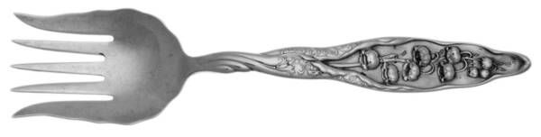 Lily of The Valley (Sterling, 1885, No Monograms) Large Solid Tined Sardine Serving Fork
