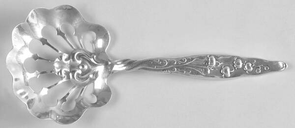 Lily of The Valley (Sterling, 1885, No Monograms) Solid Bon Bon Spoon with Pierced Bowl