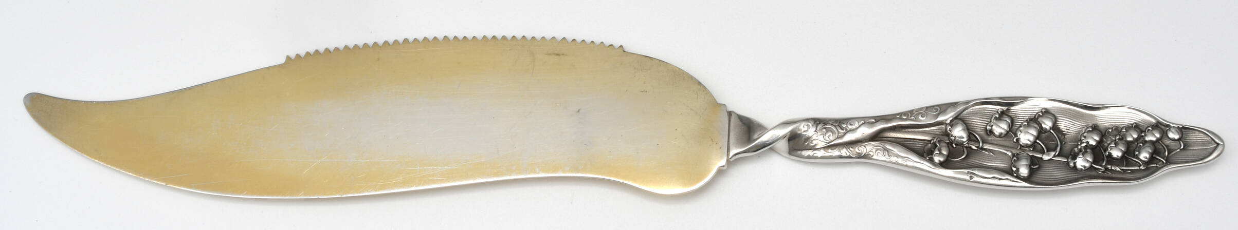 Lily of The Valley (Sterling, 1885, No Monograms) Large Solid Piece Cake Knife