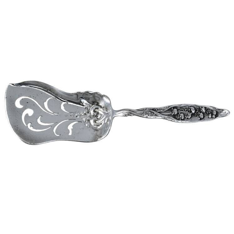 Lily of The Valley (Sterling, 1885, No Monograms) Pierced Fried Oyster Server