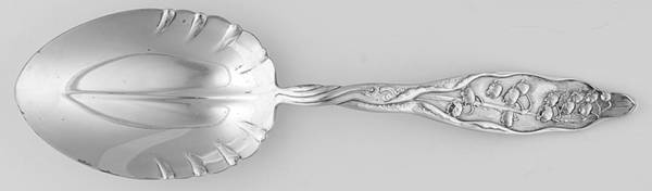 Lily of The Valley (Sterling, 1885, No Monograms) Vegetable Serving Spoon (Solid)