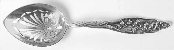 Lily of The Valley (Sterling, 1885, No Monograms) Ice Serving Spoon Large