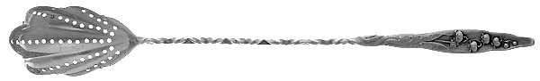 Lily of The Valley (Sterling, 1885, No Monograms) Olive Spoon Long Hdl/Pierced Bowl W/Twisted Handle