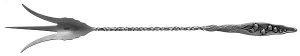 Lily of The Valley (Sterling, 1885, No Monograms) Small Twist Handle Lettuce Serving Fork