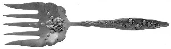 Lily of The Valley (Sterling, 1885, No Monograms) Small Solid Tined Sardine Serving Fork