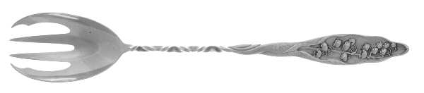Lily of The Valley (Sterling, 1885, No Monograms) Oversize Solid Salad Servng Fork