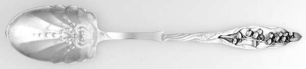 Lily of The Valley (Sterling, 1885, No Monograms) Oversize Solid Salad Serving Spoon