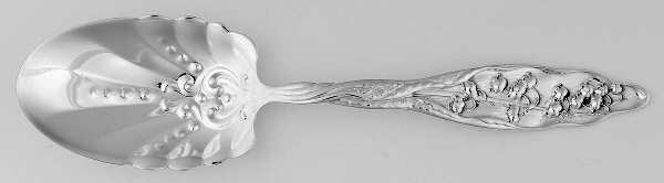 Lily of The Valley (Sterling, 1885, No Monograms) Solid Salad Serving Spoon