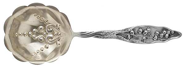 Lily of The Valley (Sterling, 1885, No Monograms) Small Solid Berry/Casserole Spoon