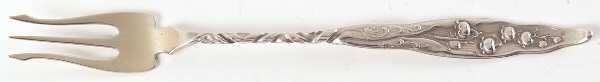 Lily of The Valley (Sterling, 1885, No Monograms) Oyster Fork-Twist Handle