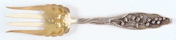 Lily of The Valley (Sterling, 1885, No Monograms) Solid Salad Serving Fork