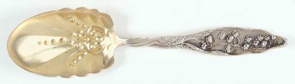 Lily of The Valley (Sterling, 1885, No Monograms) Solid Salad Serving Spoon
