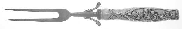 Lily of The Valley (Sterling, 1885, No Monograms) Large Stainless-Prong Roast Carving Fork