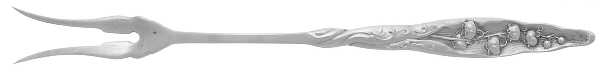 Lily of The Valley (Sterling, 1885, No Monograms) Two-Tine Butter Pick