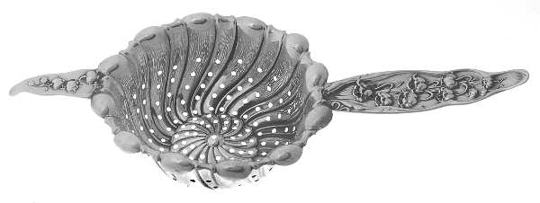 Lily of The Valley (Sterling, 1885, No Monograms) Solid Individual Overcup Tea Strainer