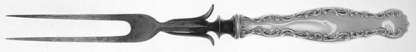Louis XV (Sterling, 1891) Large Stainless-Prong Roast Carving Fork