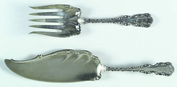 Louis XV (Sterling, 1891) 2 Piece Large Solid Fish Serving Set