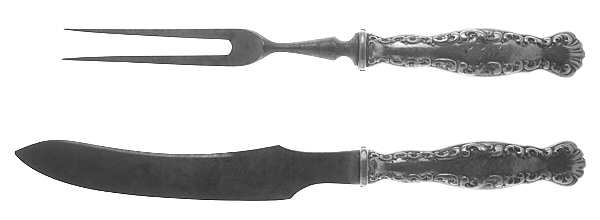 Louis XV (Sterling, 1891) 2 Pc Individual Bird Carving Set w/Stainless Blade