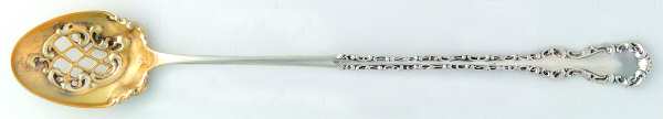 Louis XV (Sterling, 1891) Pierced Bowl Long Handle Olive Spoon