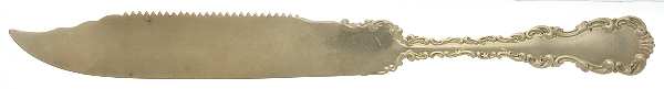 Louis XV (Sterling, 1891) Gold Vermail Cake Saw, Solid Piece