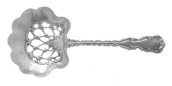 Louis XV (Sterling, 1891) Solid Bon Bon Spoon with Pierced Bowl