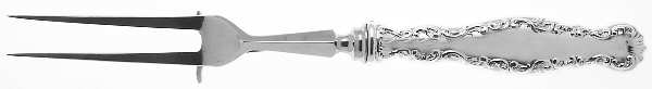 Louis XV (Sterling, 1891) Large Stainless-Prong Roast Carving Fork