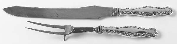 Louis XV (Sterling, 1891) Large 2-Piece Roast Carving Set w/Stainless Blade
