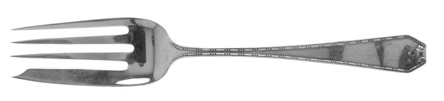 Madam Morris (Sterling, 1909-1910) Medium Solid Cold Meat Serving Fork