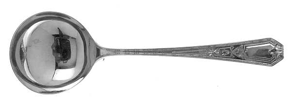 Madam Morris A-Engraved (Sterling, 1909) Round Bowl Soup Spoon (Bouillon)