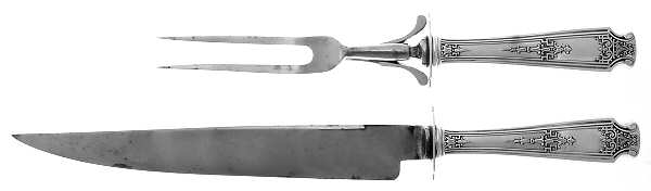 Mandarin (Sterling, 1917-1918) (2 Pc)Carving Set-Lg Stnbl/Roast w/Sterling Guard