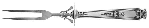 Mandarin (Sterling, 1917-1918) Lg Carving/Roast Fork-Stn Prong w/Sterling Guard