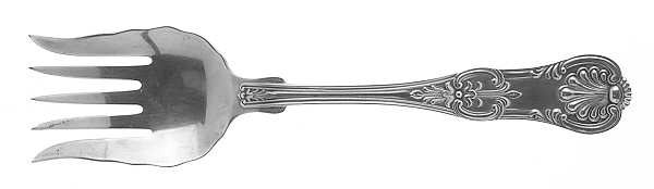 Old King (Sterling, 1890) Large Solid Tined Sardine Serving Fork