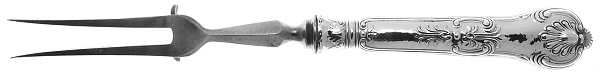 Old King (Sterling, 1890) Large Stainless-Prong Roast Carving Fork