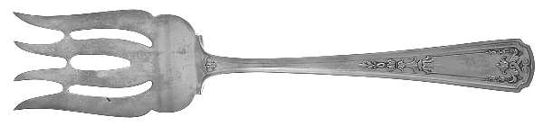 Oriana (Sterling, 1916) Medium Solid Cold Meat Serving Fork