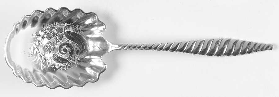 Oval Twist (Sterling, 1880) Bright Cut Preserve Spoon