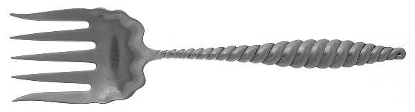 Oval Twist (Sterling, 1880) Small Solid Tined Sardine Serving Fork