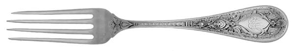 Persian (Sterling, 1880) Monogram Fork by Whiting Manf Co