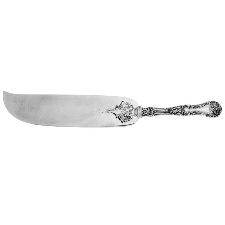 Pompadour (Sterling, 1895-1898) Large Hollow Handle Ice Cream Slicer Sterling Bld by Whiting Manf Co