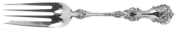 Pompadour (Sterling, 1895-1898) Medium Solid Cold Meat Serving Fork by Whiting Manf Co