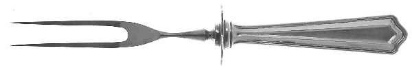 Portland (Sterling, 1913-1914, No Monograms) Small Steak Carving Fork with Stainless Prongs
