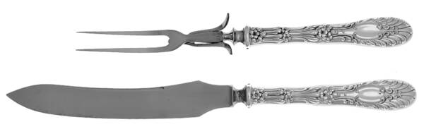 Radiant (Sterling, 1895) Large 2-Piece Roast Carving Set w/Stainless Blade